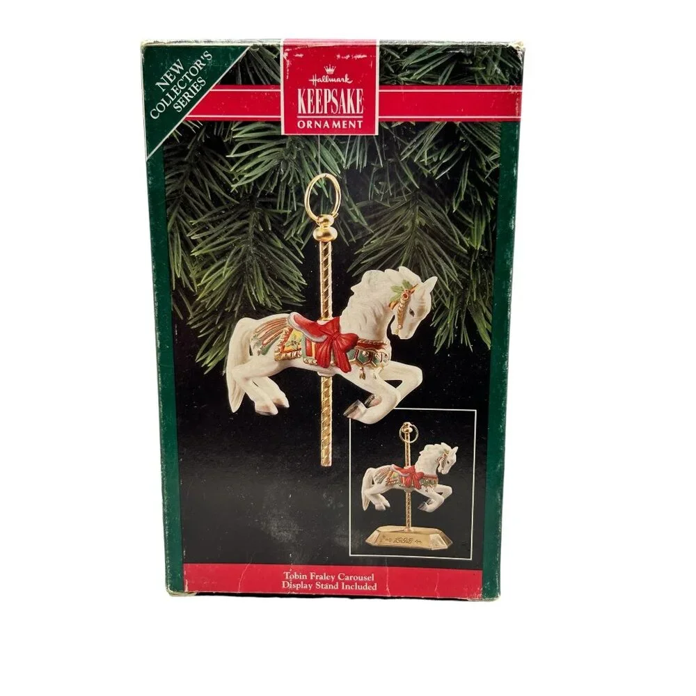 Hallmark Keepsake‎ Ornament 1992 Tobin Fraley Carousel Horse w/ Stand & Box